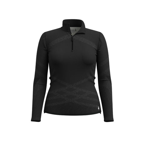 Smartwool W's IntraKnit M200 1/4 Zip- Black-White