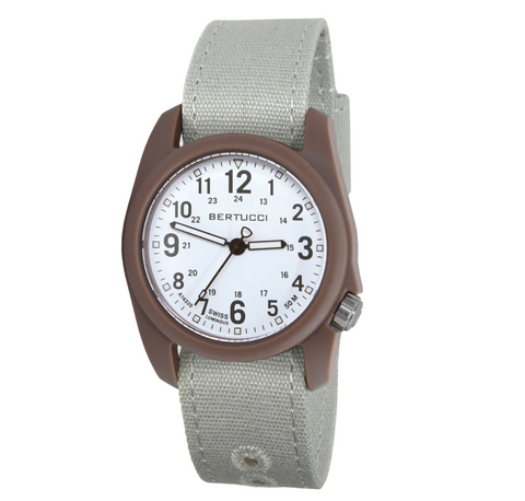 Bertucci DX3 Canvas Watch, White Ombra Brow dial - #356 Natural Cotton Comfort Canvas band