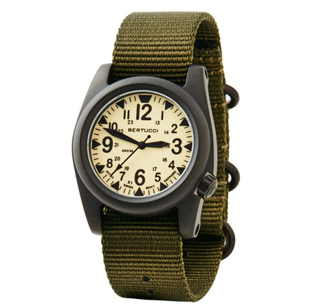 A-6A Experior Italia Watch, Marine Green dial- #275 Commando Camo - Olive Italian Rubber NATO band