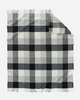 Pendleton Washable Eco-Wise Wool FringedThrow, Black/Ivory