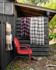 Pendleton Washable Eco-Wise Wool FringedThrow, Black/Ivory