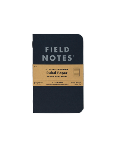 Field Notes Pitch Black, 3pk