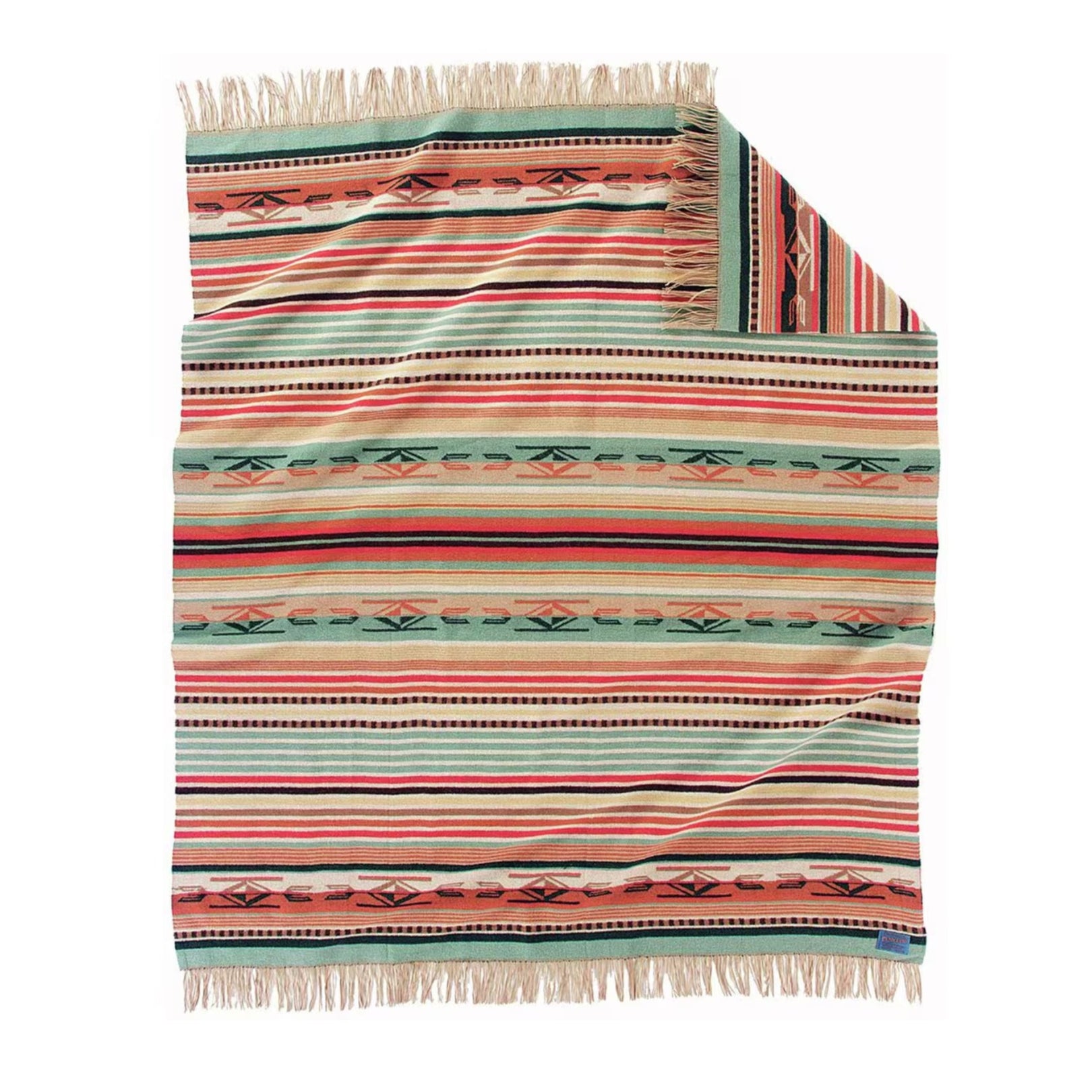 Pendleton Fringed Jacquard Throw, Coral