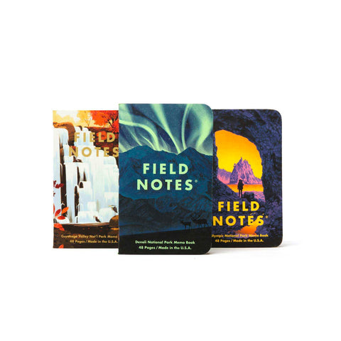 Field Notes National Parks 3 Pack, Denali, Cuyahoga, Olympic , Series E