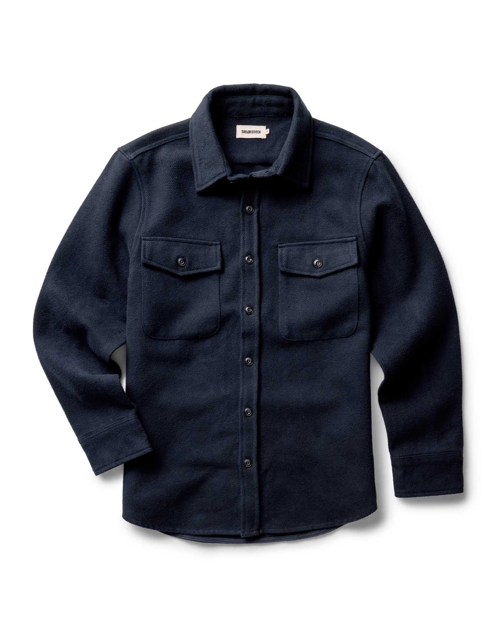 Taylor Stitch The Maritime Shirt Jacket in Dark Navy Moleskin Twill