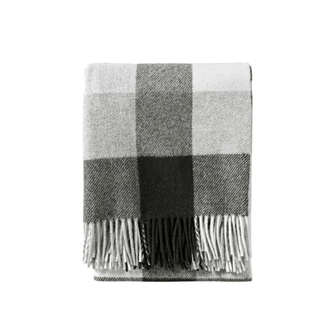 Pendleton Washable Eco-Wise Wool FringedThrow, Black/Ivory