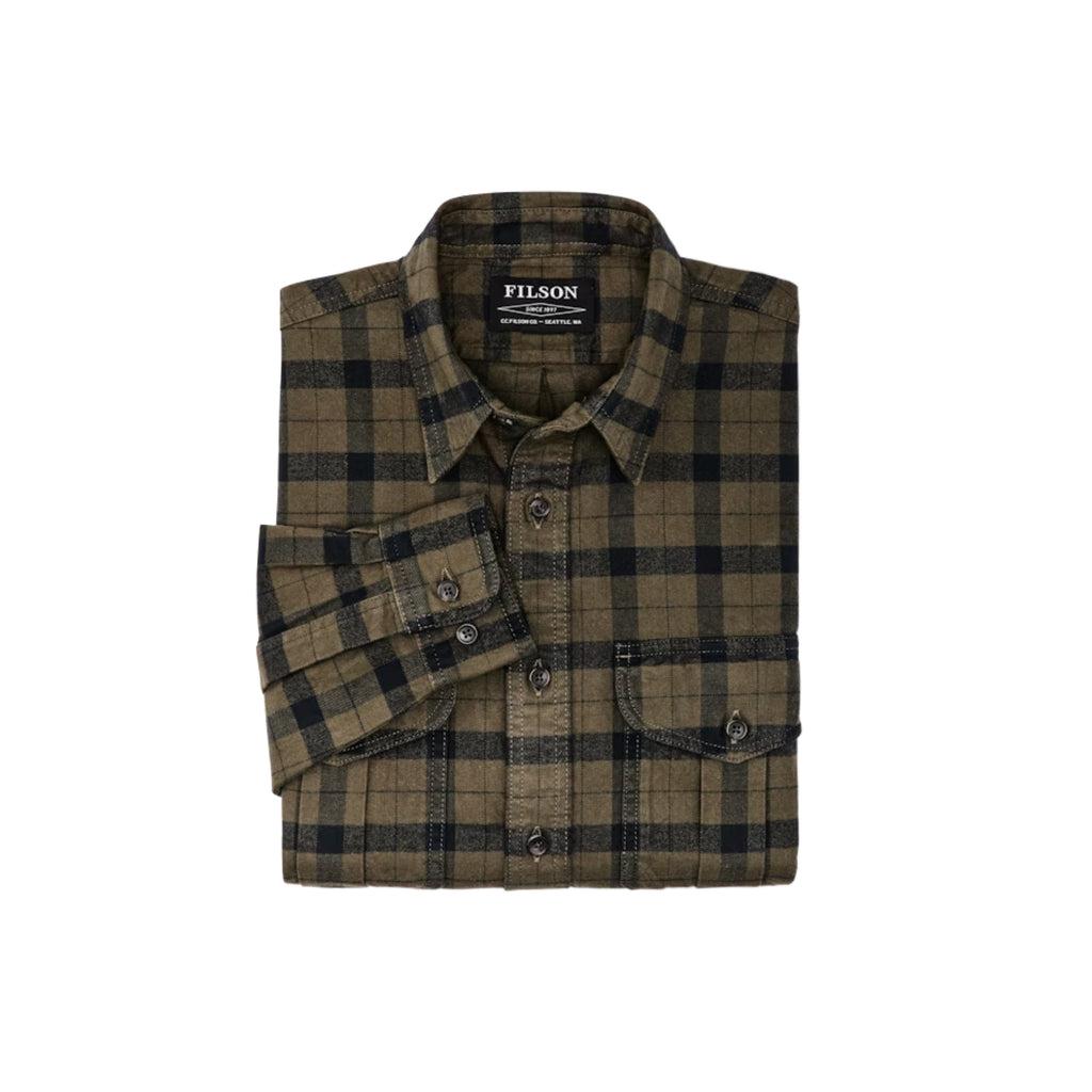 Filson Alaskan Guide Shirt – Vintage Wash, Plaid Flannel, Long Sleeve, Brown, Men’s Regular Fit