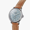 Shinola Runwell | 41 mm | Stainless Steel Polished Plating | Grey Blue Dial | 20mm Brown Leather Strap