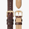 Shinola Runwell | 2 Eye Chrono 41mm | Cattail Leather Strap | Ivory Matte Dial | Polished PVDC Gold