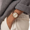 Shinola Runwell | 2 Eye Chrono 41mm | Cattail Leather Strap | Ivory Matte Dial | Polished PVDC Gold