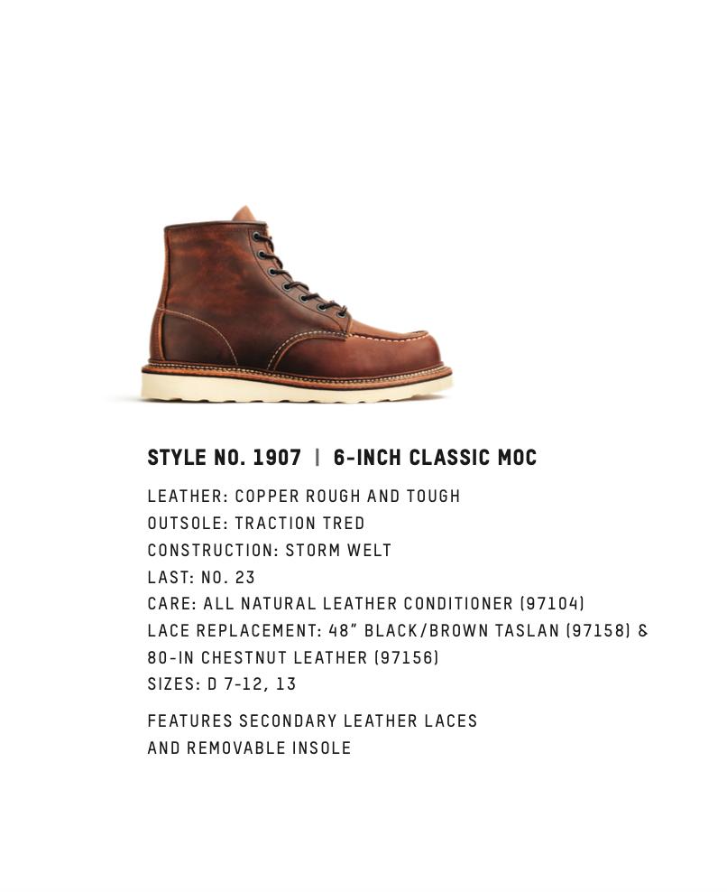 Red Wing 6-Inch Moc 1907
