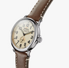 Shinola Runwell 41 MM | Cream Dial | Stainless Steel Case | 20 MM Dark Coffee Leather Strap with 18 MM Stainless Steel Polished Buckle