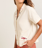 Pendleton WOMEN'S SHORT-SLEEVE EMBROIDERED LINEN CAMP SHIRT