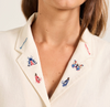 Pendleton WOMEN'S SHORT-SLEEVE EMBROIDERED LINEN CAMP SHIRT