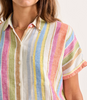 Pendleton WOMEN'S SHORT-SLEEVE STRIPE LINEN SHIRT