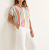 Pendleton WOMEN'S SHORT-SLEEVE STRIPE LINEN SHIRT