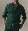 Taylor Stitch The Maritime Shirt Jacket in Dark Forest Moleskin Twill