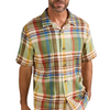 Pendleton MEN'S SHORT-SLEEVE PLAID ALOHA LINEN CAMP SHIRT