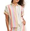 Pendleton WOMEN'S SHORT-SLEEVE STRIPE LINEN SHIRT