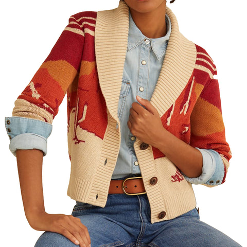 Pendleton Women's Alpine Lambswool Zip-Up Cardigan