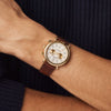 Shinola Runwell | 2 Eye Chrono 41mm | Cattail Leather Strap | Ivory Matte Dial | Polished PVDC Gold