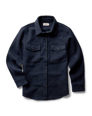 Taylor Stitch The Maritime Shirt Jacket in Dark Navy Moleskin Twill