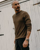 Taylor Stitch The Organic Cotton Crew in Fatigue Olive Waffle