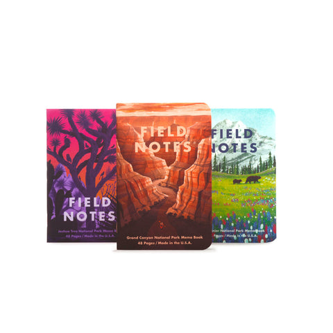 Field Notes National Parks 3 Pack, Glacier, Hawaii Volcanoes, Everglades , Series F