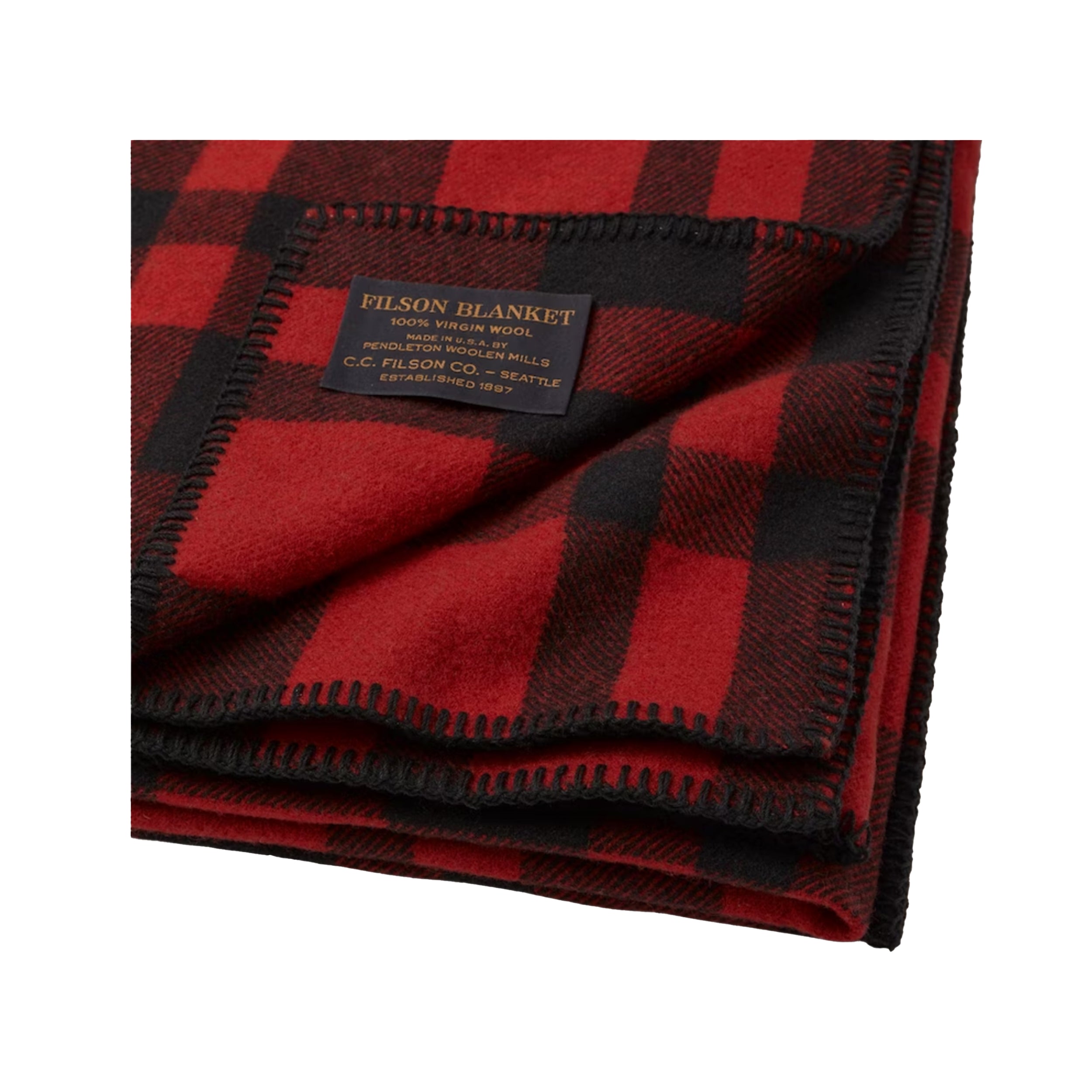 Filson Mackinaw Wool Blanket, Red Black , OS Old Souls NY