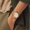 Shinola Runwell 3HD 41 MM | Mother of Pearl Case | Bourbon Leather Strap | Polished PVD Gold Case