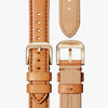 Shinola Runwell 3HD 41 MM | Mother of Pearl Case | Bourbon Leather Strap | Polished PVD Gold Case