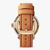 Shinola Runwell 3HD 41 MM | Mother of Pearl Case | Bourbon Leather Strap | Polished PVD Gold Case