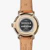 Shinola Runwell 3HD 41 MM | Mother of Pearl Case | Bourbon Leather Strap | Polished PVD Gold Case