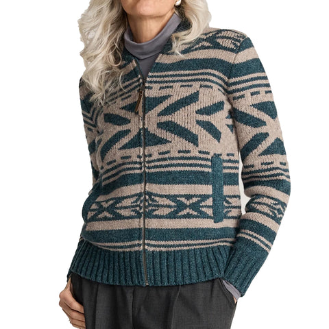 Pendleton W's Graphic Wool Zip-Up Sweater