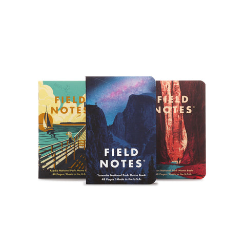 Field Notes National Parks 3 Pack, Glacier, Hawaii Volcanoes, Everglades , Series F